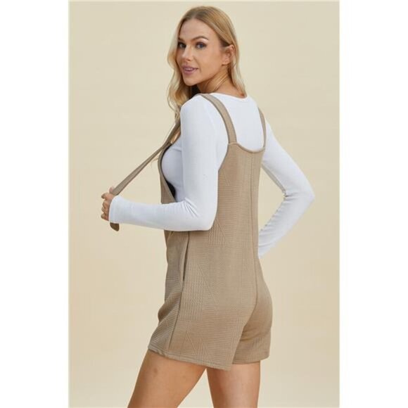 Double Take Full Size Texture Sleeveless Romper - Picture 12 of 16